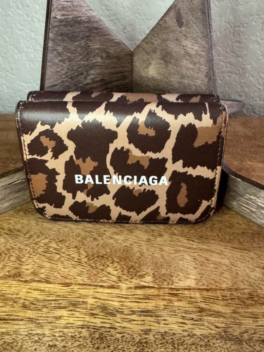 Balenciaga Brown Leopard Print Mini Crossbody Bag